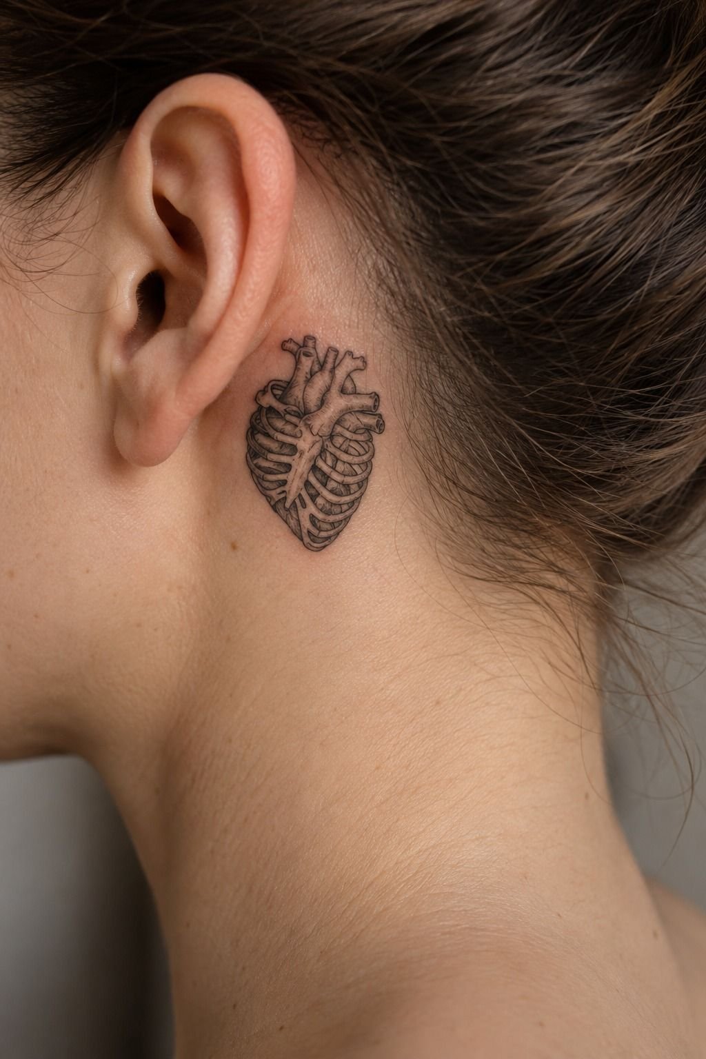 Start With A Striking Skeleton Heart Tattoo Concept