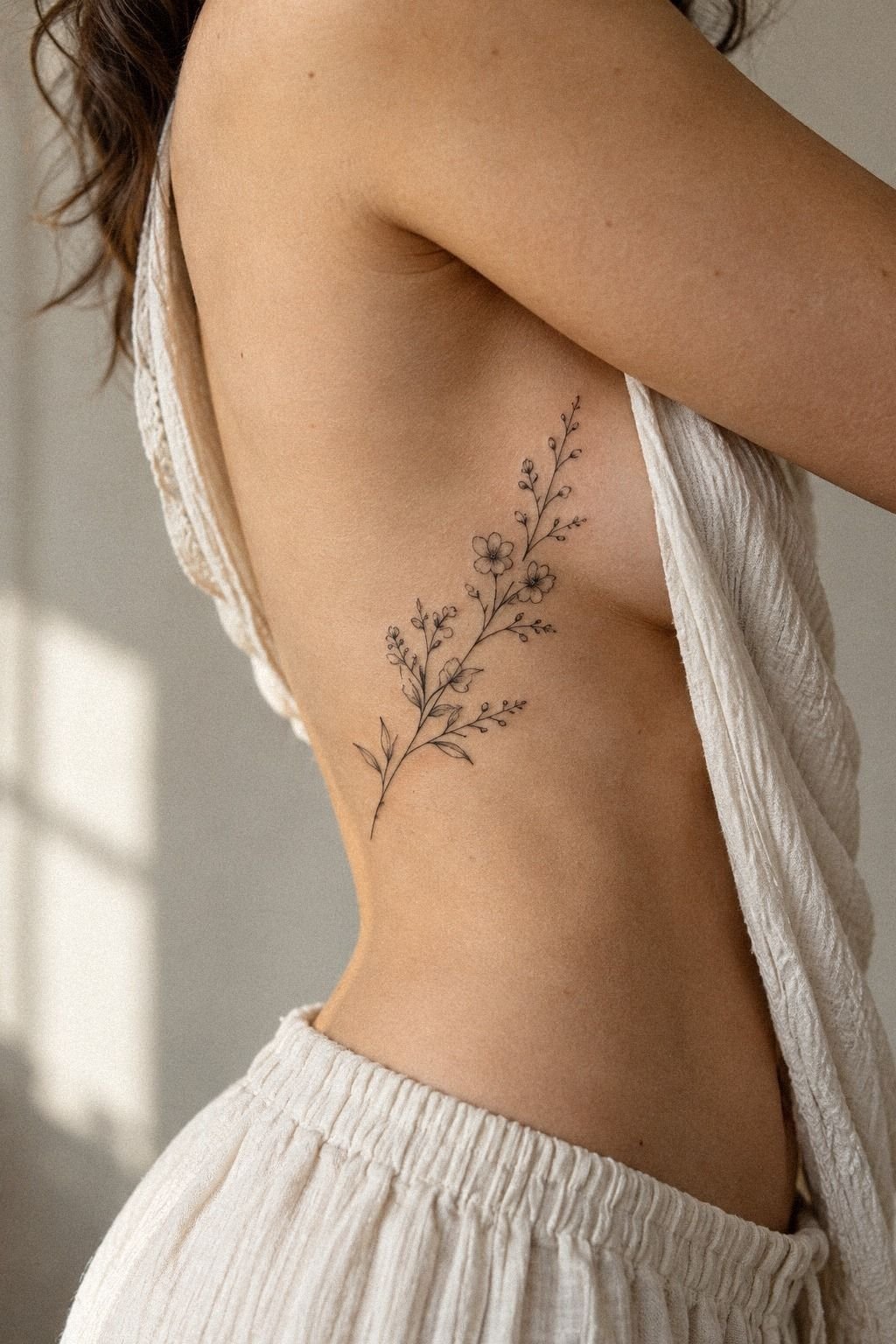 Fine Line Botanical Tattoos for the Forearm