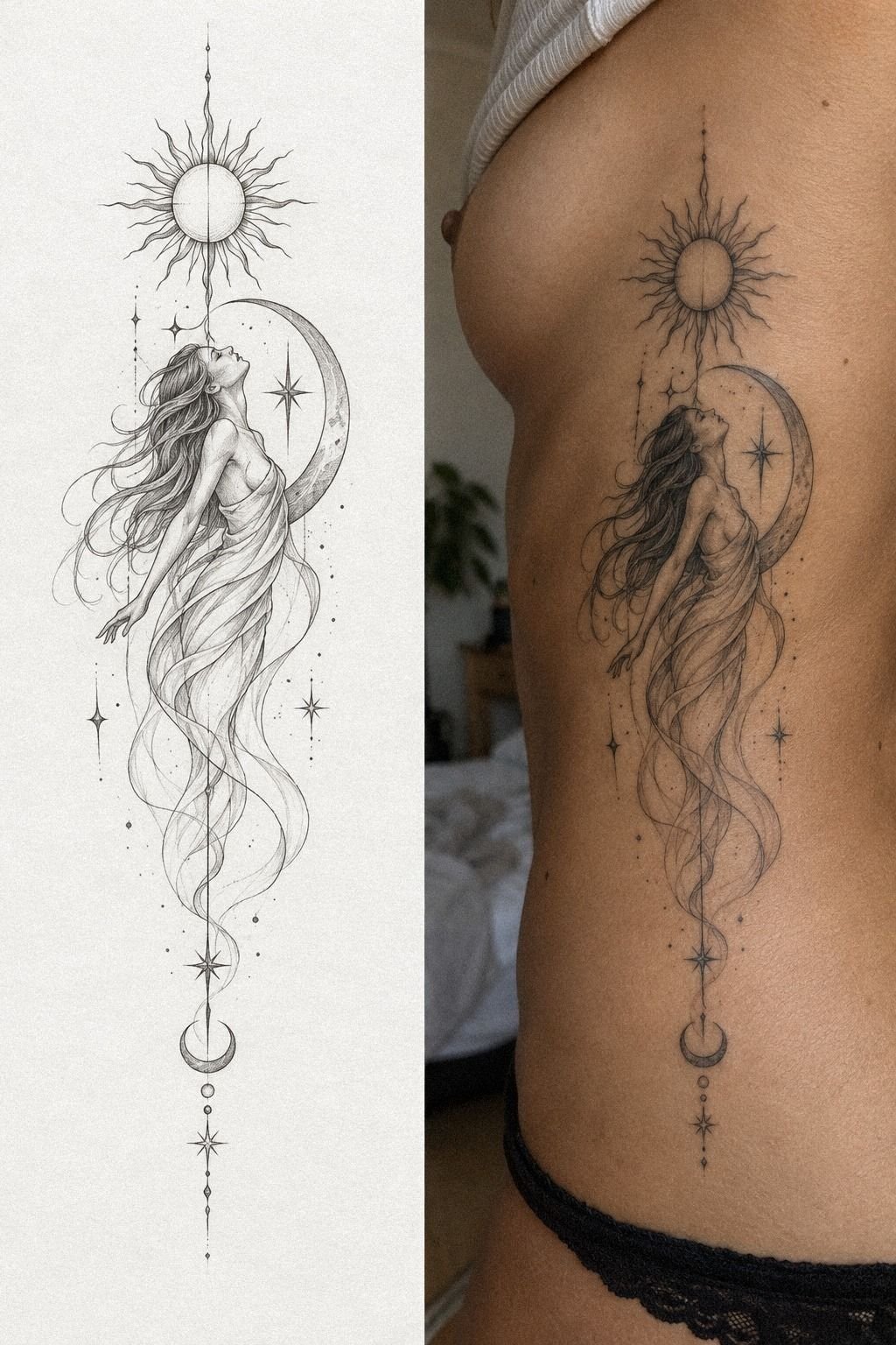 Ethereal Rib Tattoos Using Soft Shading: The Soft-Shadow Test