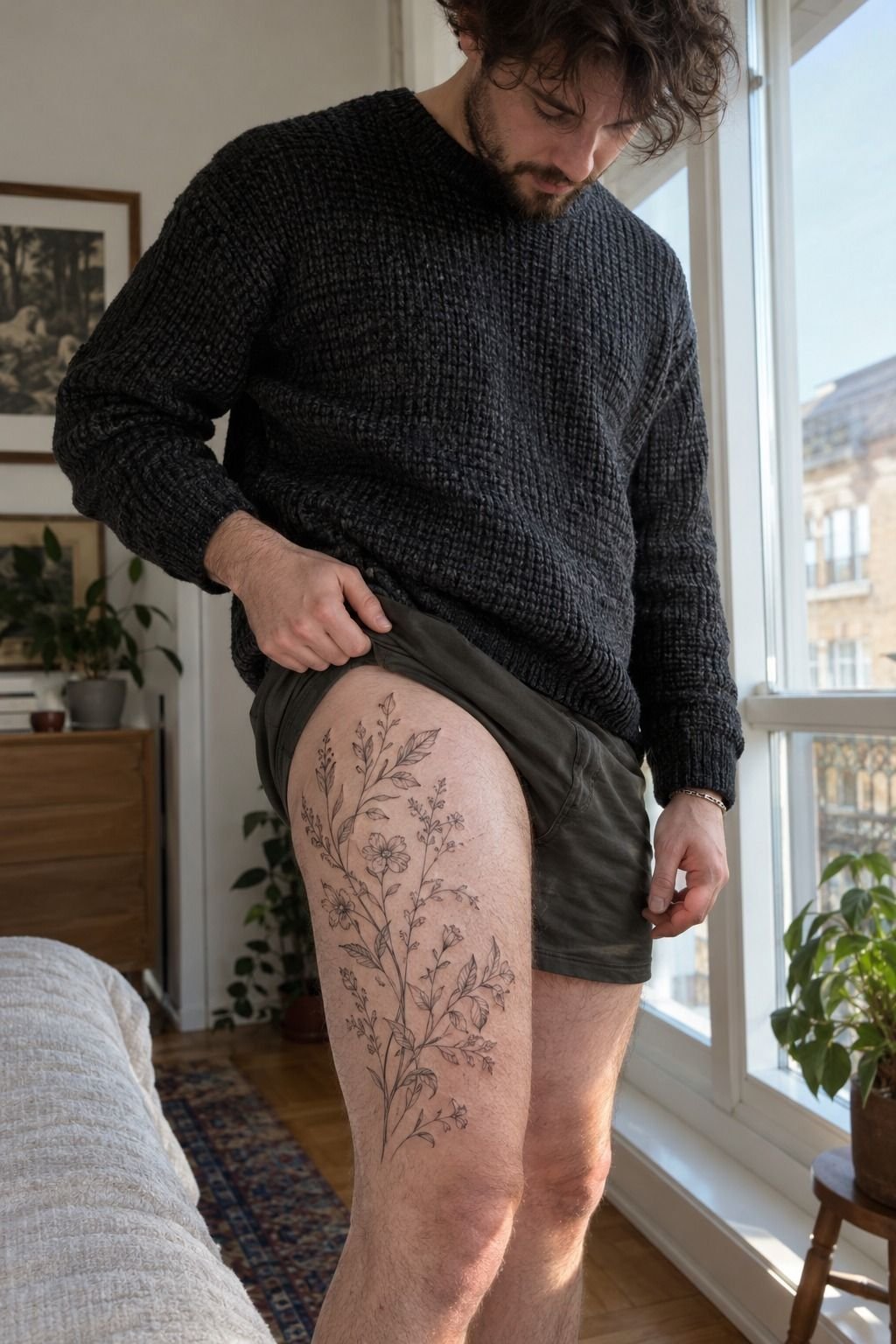 Which Striking Botanical Thigh Tattoo Fits Your Story?