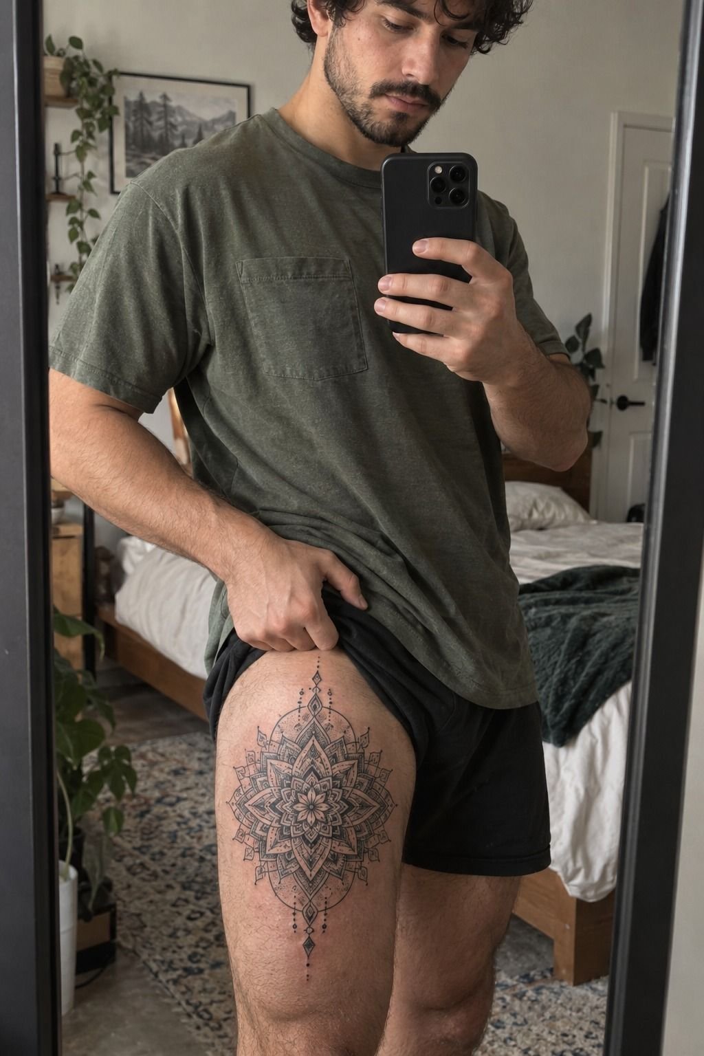 Intricate Mandala Thigh Ink: Layers Without Clutter