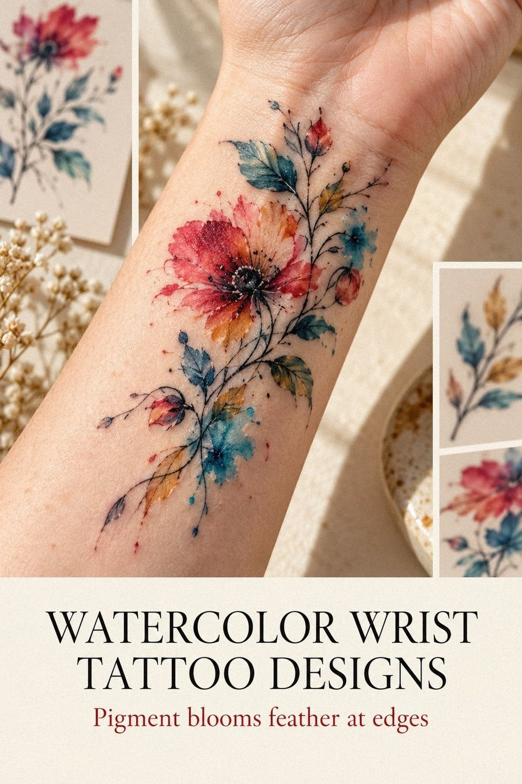 I Kept Putting Off My Watercolor Wrist Tattoo, Then This Healed Clean